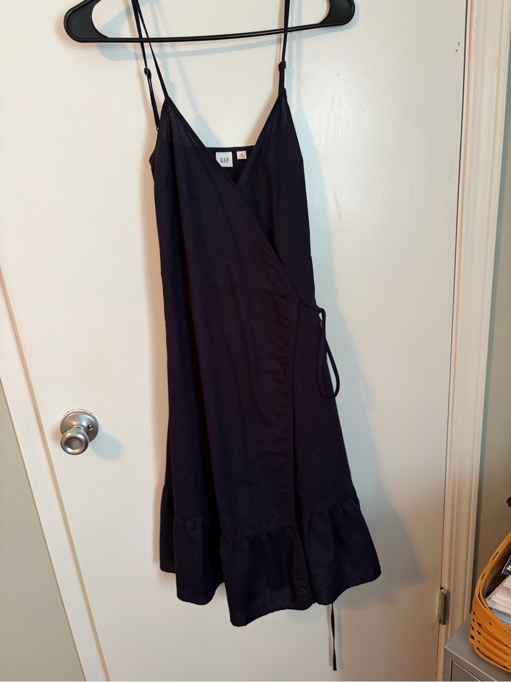 GAP Navy Spaghetti-Strap Wrap Dress